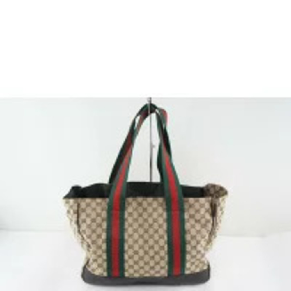 Gucci Canvas GG Shoulder Dock Carry Sherry Bag Black